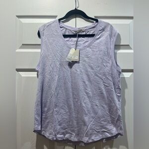 Barefoot Dreams Malibu Collection Sleeveless Slub Tee Violet NWT XL